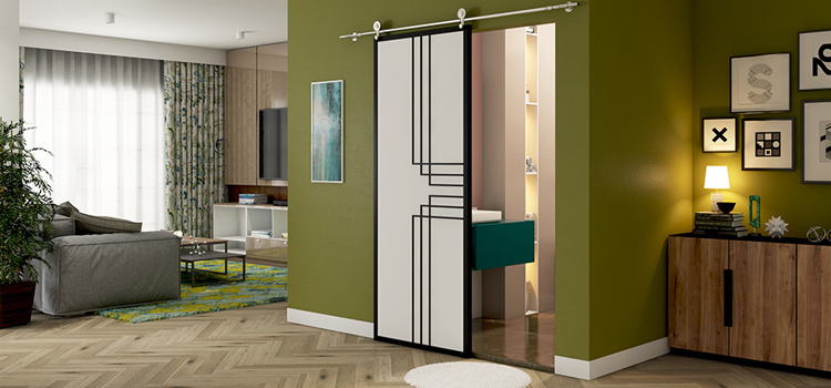 sliding bathroom door installation in El Cerrito